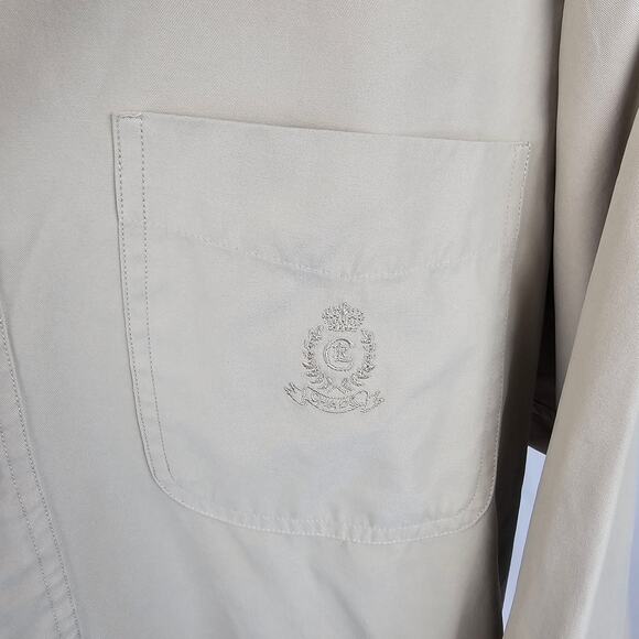 Vintage Chaps Ralph Lauren Crest Shirt Beige Button Up Size L Y2K Era - Picture 2 of 4